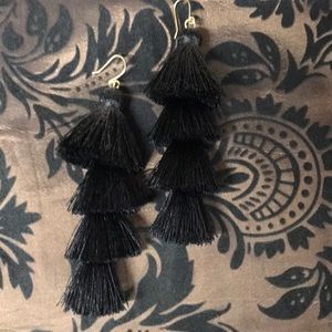 Black fringe earrings by Baublebar